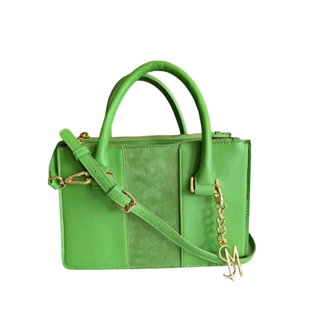 Steve Madden BGenna Satchel Lime Green Bag Faux Leather Y2K Crossbody Purse